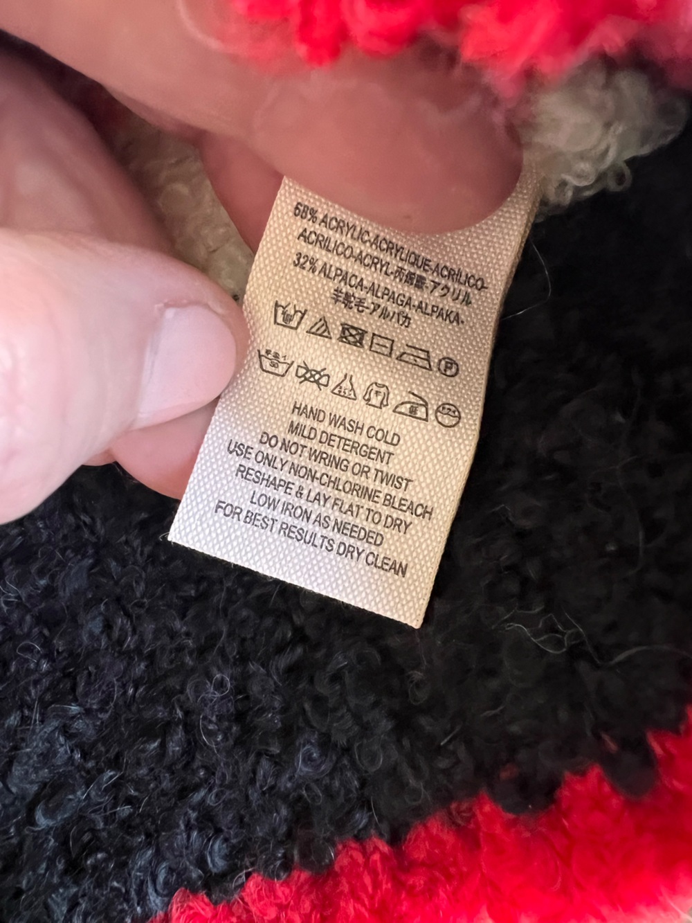 Free People Womens L Best Day Ever Sweater Alpaca Colorblock Patchwork Boho NWT - Picture 7 of 11